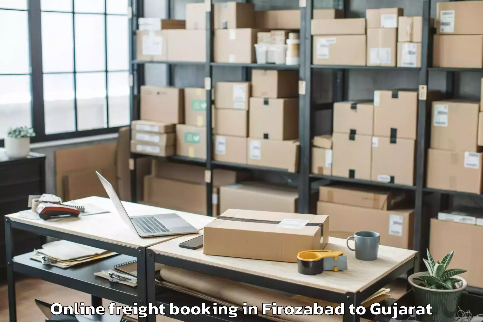 Top Firozabad to Valia Online Freight Booking Available